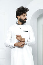 Load image into Gallery viewer, ER 491 White Polka Dot Edge Republic Kurta Pajama For Men