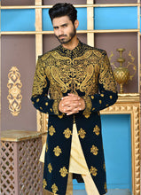 Load image into Gallery viewer, Er Sh-080 Ranveer Singh Sherwani Khali Style on Velvet With Copper Tilla Embroidery