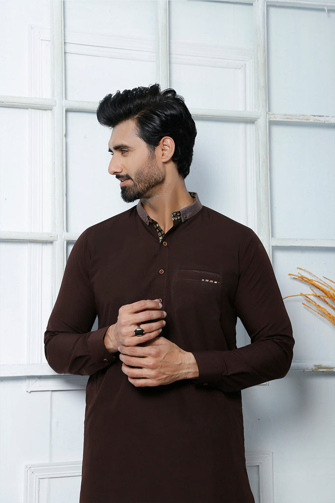 ER 456 Brown Edge Republic Kurta Pajama For Men