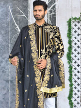 Load image into Gallery viewer, ER SH-083 Black Sherwani For Groom