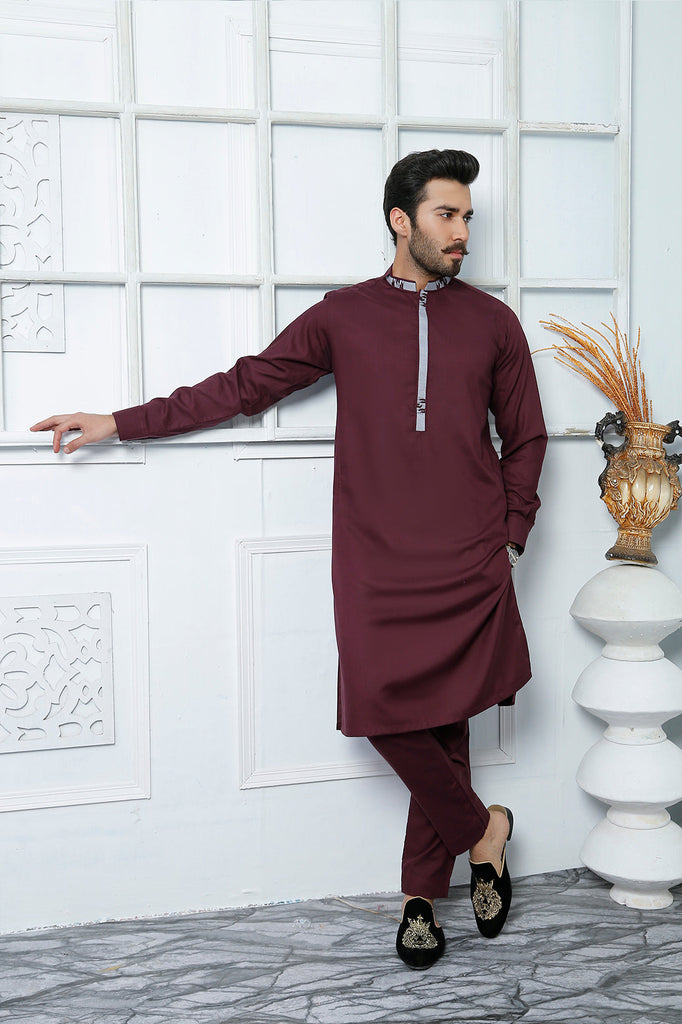 ER 476 Maroon Edge Republic Kurta Pajama For Men