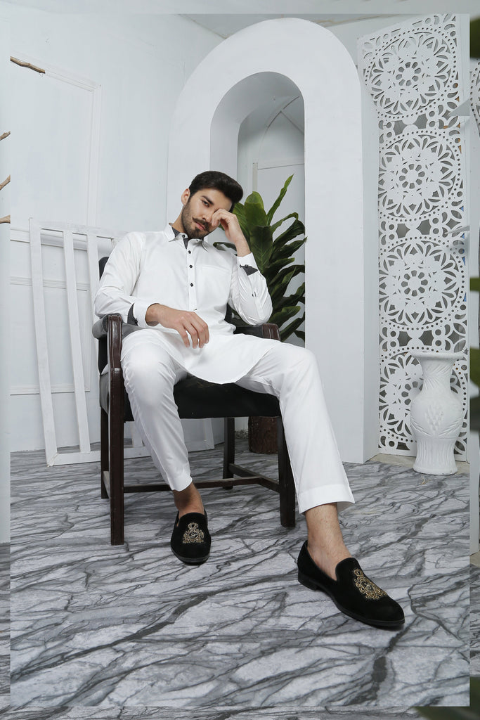 ER 472 white Edge Republic Kurta Pajama For Men