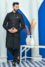 Load image into Gallery viewer, ER PC 2031 Black edit 41 Design with Resham Work All Over Prince Coat