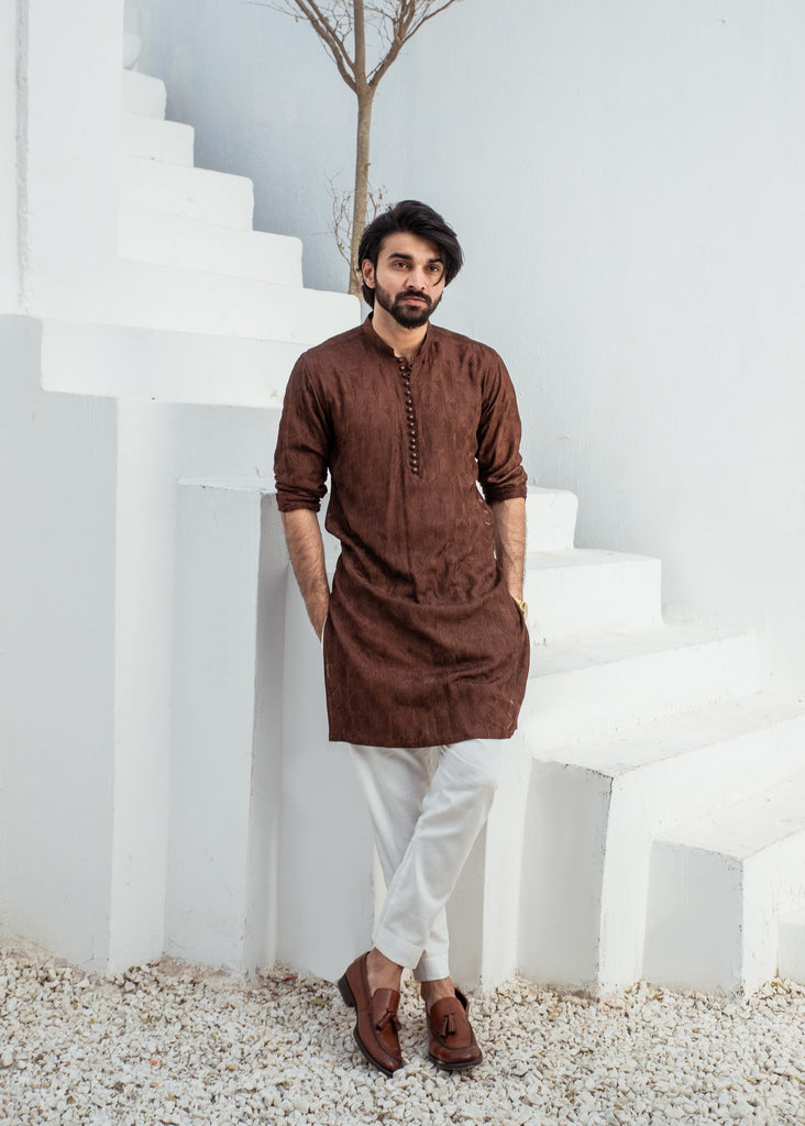 CK 725 Brown Chicken Kari Kurta Pajama For Men