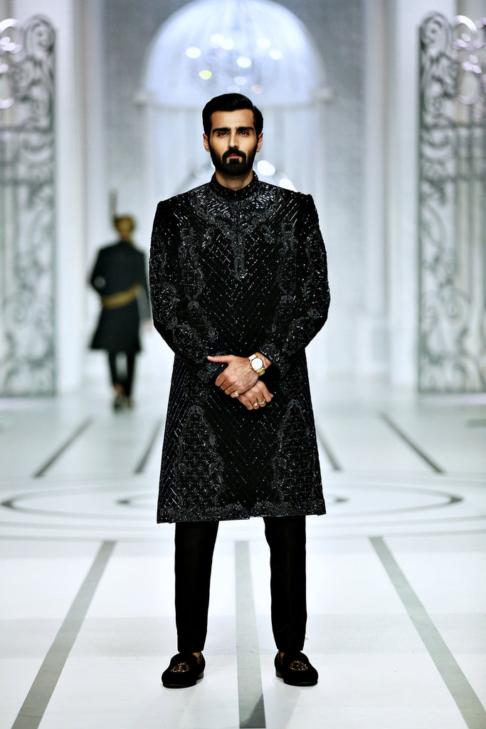 BCW 41 Black Sherwani For Groom