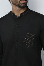 Load image into Gallery viewer, ER 492 Black Kurta Pajama For Men Design