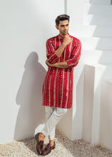 Load image into Gallery viewer, MR 53 Red Chanderi Kurta Pajama