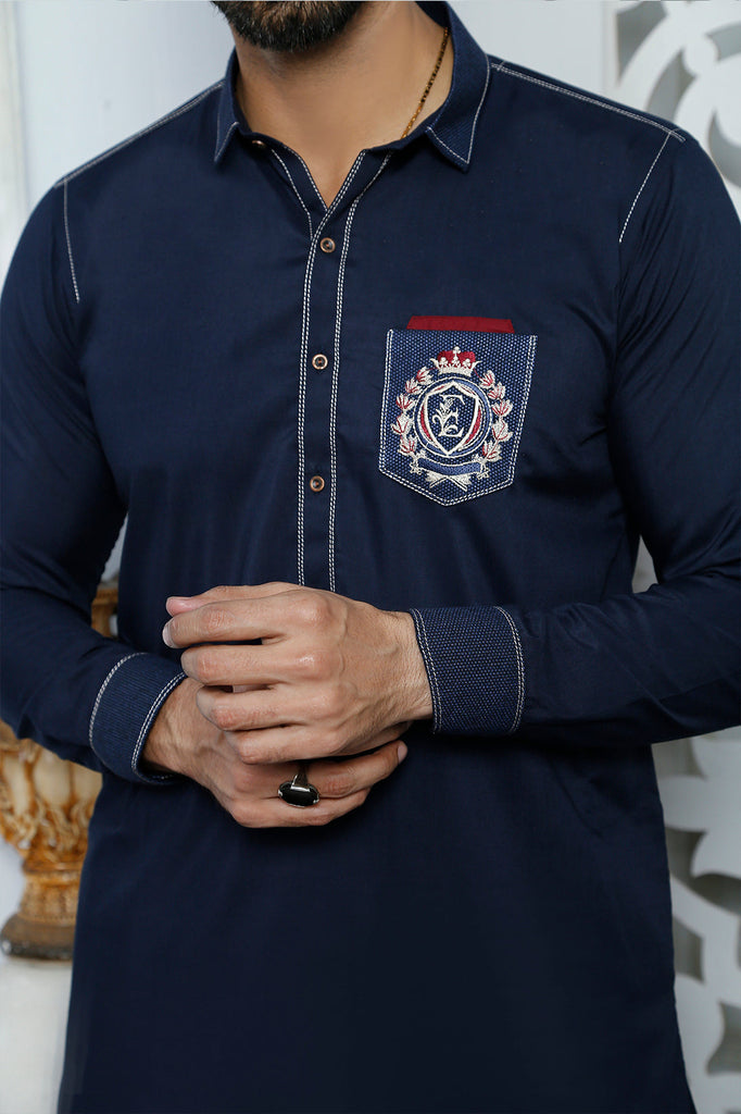 ER 484 Blue Edge Republic Kurta Pajama For Men