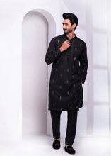 Load image into Gallery viewer, ER EMB 537 Black Ethinic Block Embroided Kurta Pajama