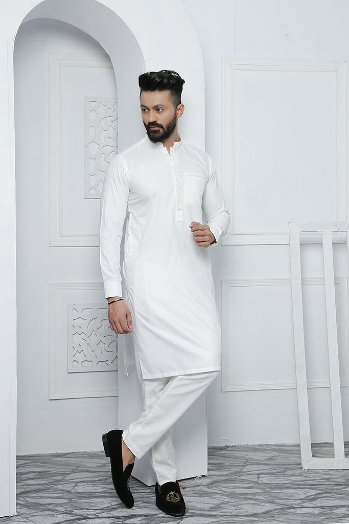 ER 465 White Edge Republic Kurta Pajama For Men