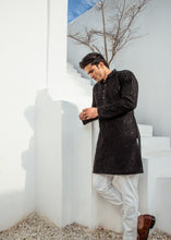 Load image into Gallery viewer, CK 720 Black ChickanKari Kurta Pajama For Men