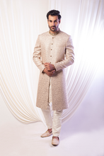 Load image into Gallery viewer, Silverish Gold Sherwani With antique Work Sherwani FOr Groom