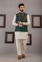 Load image into Gallery viewer, ER WC 1031 Green Copper Embroided Waist Coat