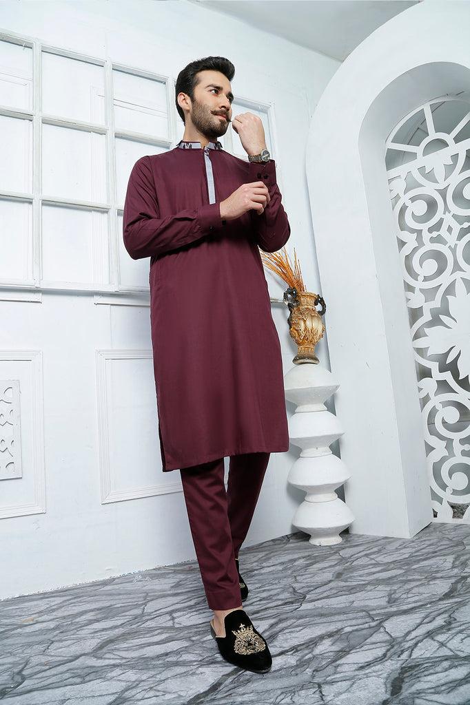 ER 476 Maroon Edge Republic Kurta Pajama For Men