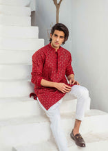 Load image into Gallery viewer, CK 729 Red Chanderi Kurta Pajama