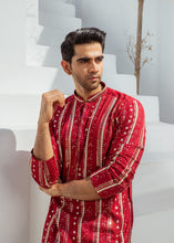 Load image into Gallery viewer, MR 53 Red Chanderi Kurta Pajama