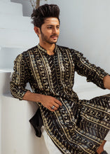 Load image into Gallery viewer, MR 60 Black Chanderi Kurta Pajama