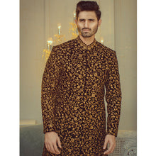 Load image into Gallery viewer, Groom Sans Pareil Velvet EMbroided Sherwani for Groom