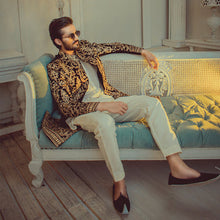 Load image into Gallery viewer, GoldCopper Velvet Embroided Sherwani For Wedding