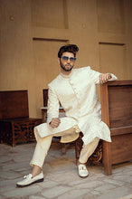 Load image into Gallery viewer, White Pearl Sherwani