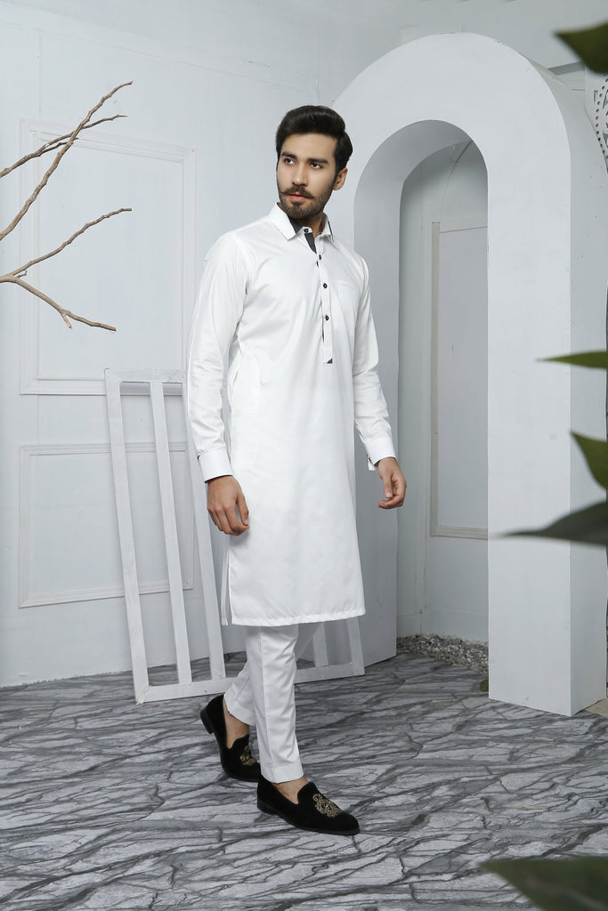 ER 472 white Edge Republic Kurta Pajama For Men