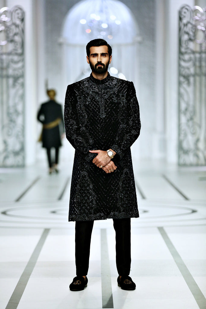 BCW 41 Black Sherwani For Groom