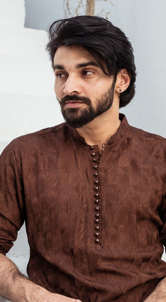 CK 725 Brown Chicken Kari Kurta Pajama For Men