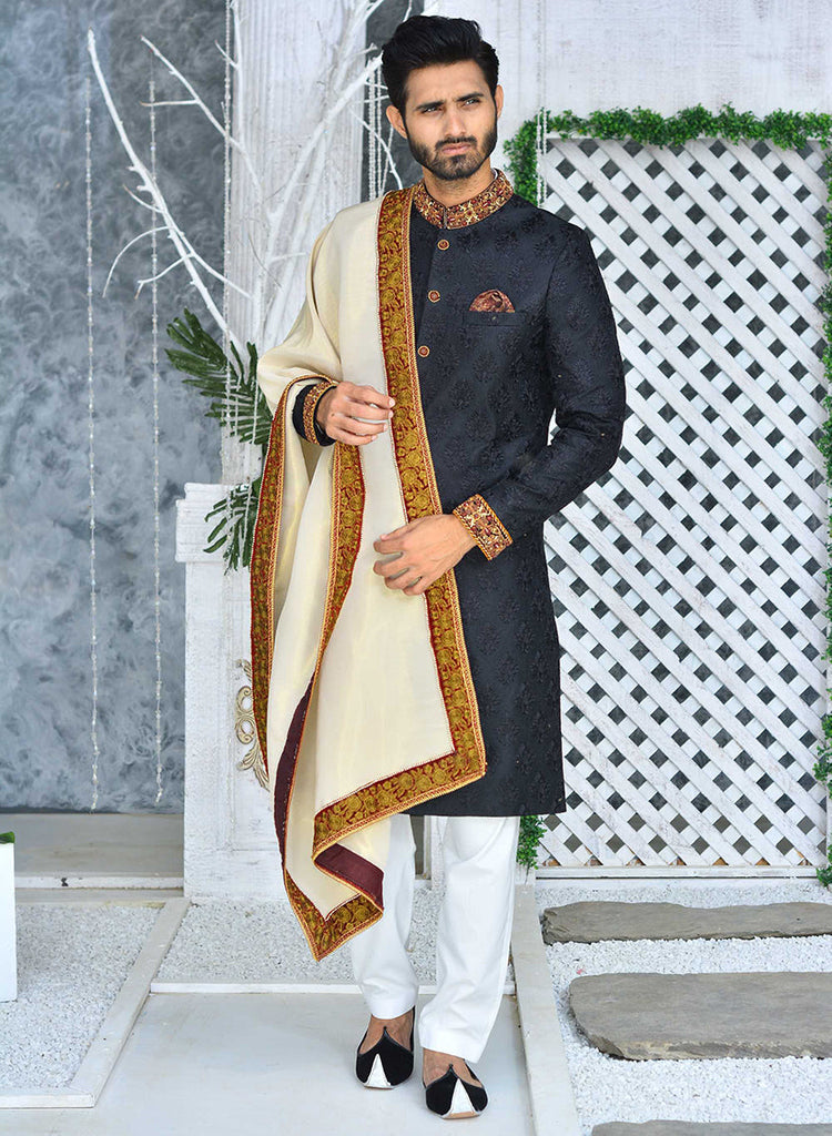 ER SH-085 Black Sherwani