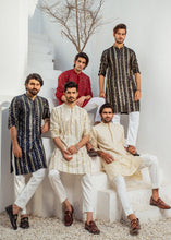 Load image into Gallery viewer, MR 55 Navy Chanderi Kurta Pajama