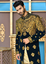 Load image into Gallery viewer, Er Sh-080 Ranveer Singh Sherwani Khali Style on Velvet With Copper Tilla Embroidery