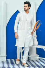 Load image into Gallery viewer, Front Open Chicken Kari EMB ED 104 White Sherwani Style Embroided Series Kurta Pajama