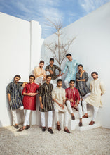 Load image into Gallery viewer, MR 59 Navy Chanderi Kurta Pajama