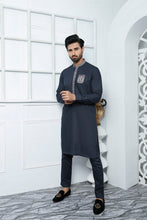 Load image into Gallery viewer, ER 479 Grey Edge Republic Kurta Pajama For Men With Monogram Emroided on Pocket