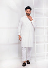 Load image into Gallery viewer, ER 534 Edge Kurta Shalwar Off white With Logo and Emboided SLeeves