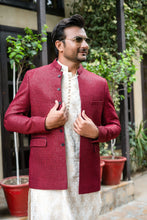 Load image into Gallery viewer, ER 2091 Exclusive Maroon Prince Coat wedding