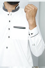 Load image into Gallery viewer, ER 491 White Polka Dot Edge Republic Kurta Pajama For Men