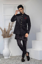 Load image into Gallery viewer, ER 2065 Black Prince Coat For Men