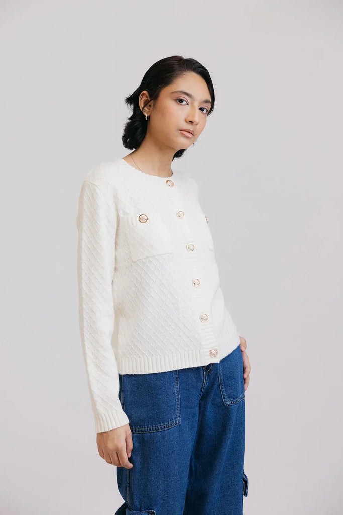 Full Sleeves Round Neck Cardigan Sweater