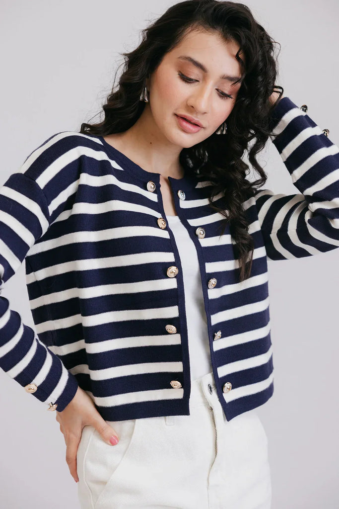 Full Sleeves Round Neck Cardigan Sweater