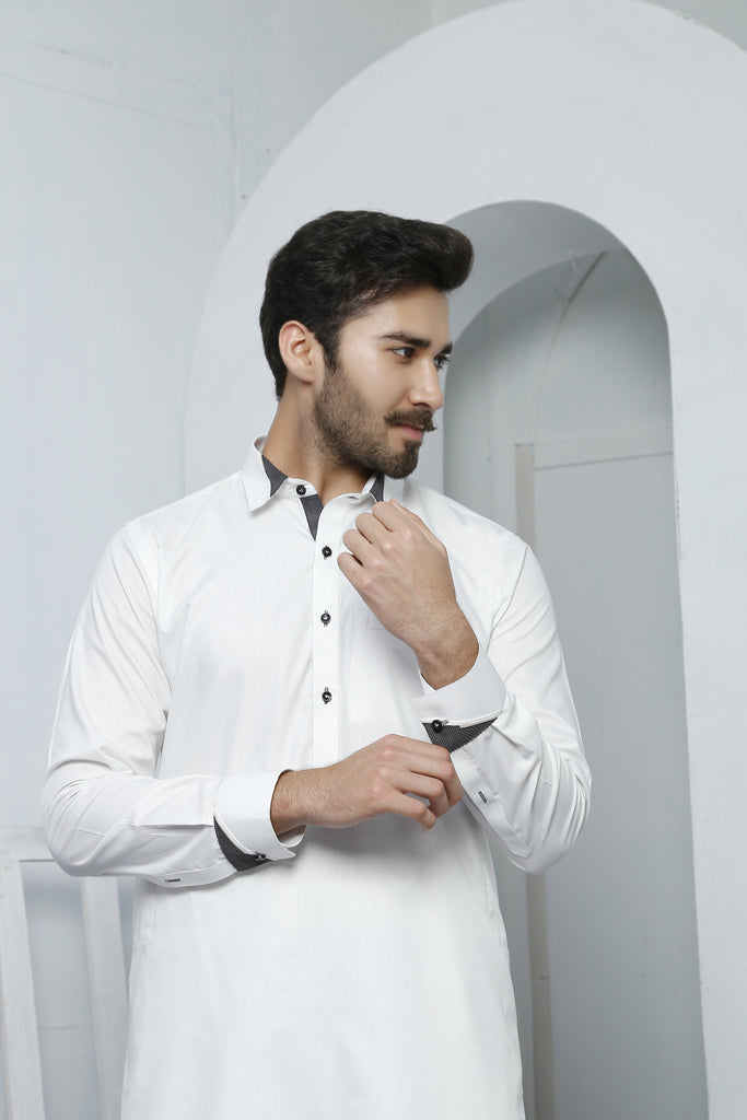 ER 472 white Edge Republic Kurta Pajama For Men