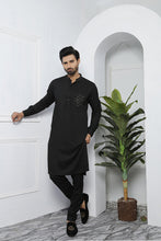 Load image into Gallery viewer, ER 492 Black Kurta Pajama For Men Design