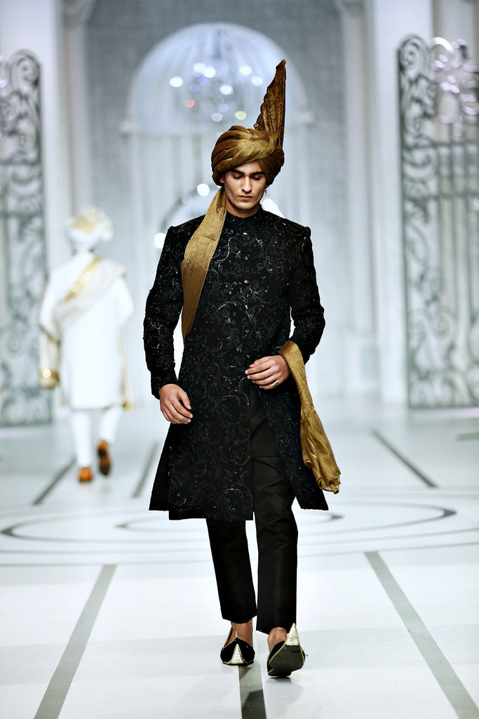 BCW 40 Groom Black Sherwani