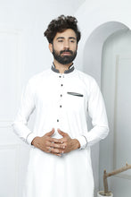 Load image into Gallery viewer, ER 491 White Polka Dot Edge Republic Kurta Pajama For Men