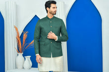 Load image into Gallery viewer, ER PC 2033 Green on Green Diagonal Embroided Prince Coata