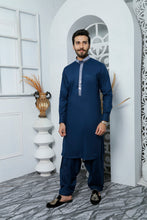 Load image into Gallery viewer, ER 451 Majestic Blue Edge Republic Kurta Shalwar For Men