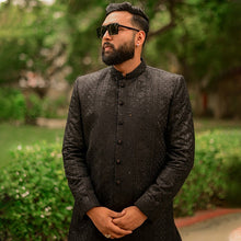 Load image into Gallery viewer, ER SH 113 Black Sherwani For Groom