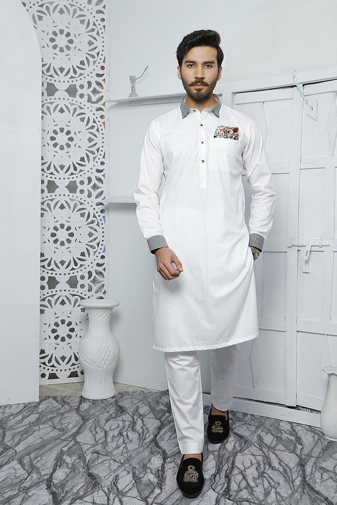 ER 462 White Edge Republic Kurta Pajama For Men