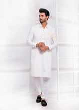 Load image into Gallery viewer, ER 534 Edge Kurta Shalwar Off white With Logo and Emboided SLeeves