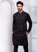 Load image into Gallery viewer, ER EMB 537 Black Ethinic Block Embroided Kurta Pajama