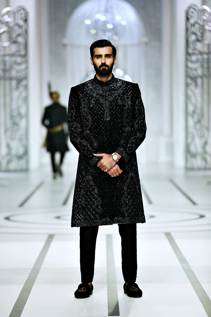 BCW 41 Black Sherwani For Groom